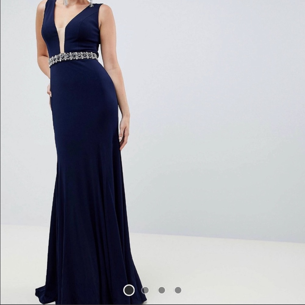 Jovani Navy Blue Jeweled Gown size 6